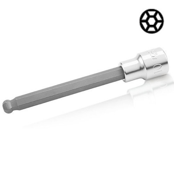 Фото - Голівка з насадкою TOPTUL HEX 6 мм 140 мм 1/2" с шаром BCSA1606
