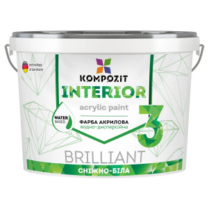 Краска акриловая Kompozit INTERIOR 3 белая 1.4 кг