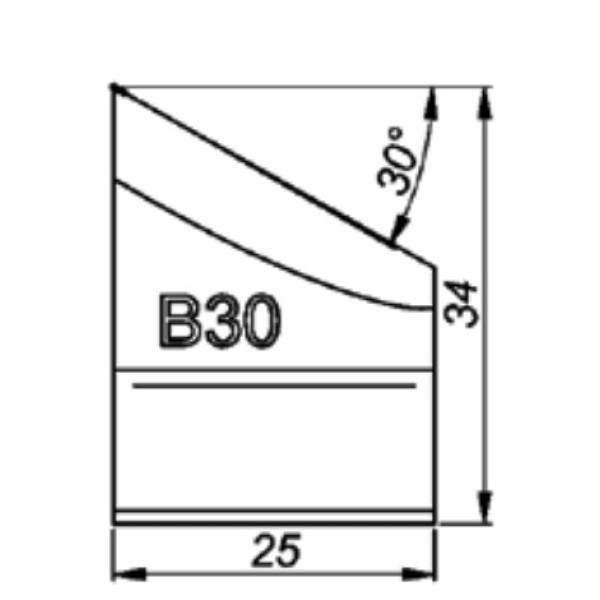 Картинка - Резец для внешней фаски стали 30° Promotech B30 NOZ-000032