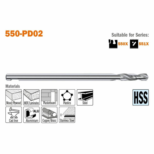 Фото - Свердло CMT HM D=6,35 l=125 мм (дерево, МДФ, сталь) 550-PD02