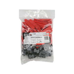 Клипсы и клинья СВП для укладки плитки YATO: для шва 1,5 мм, плитка t≤ 14 мм. 50 + 50 шт.