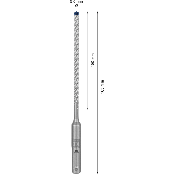 Фото - Бур по залізобетону BOSСH EXPERT SDS Plus-7X 5x100x165 мм