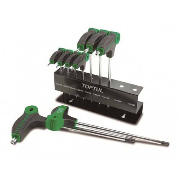 Фото - Набір ключів TOPTUL TORX з ручкою T10-T50 9 шт GAAX0901