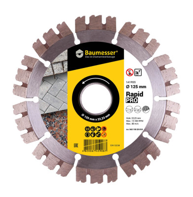 Круг алмазный отрезной 1A1RSS/C3 125x2,0/1,2x10x22,23-10 HIT Rapid PRO