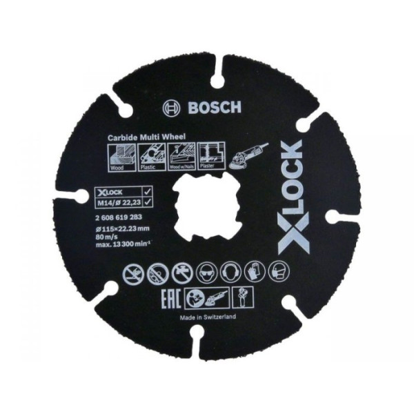 Фото - Круг відрізний Bosch X-LOCK Carbide Multi Wheel 115x22.23х1 мм дерево, пластик