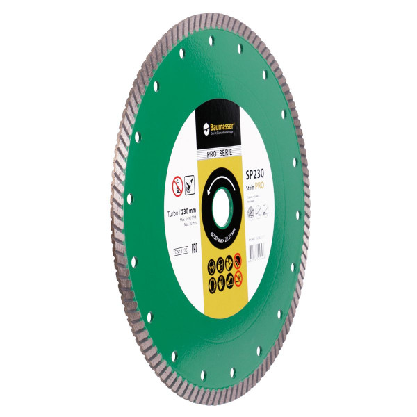 Картинка - Круг алмазный отрезной Turbo 230x2,6x9x22,23 Stein PRO