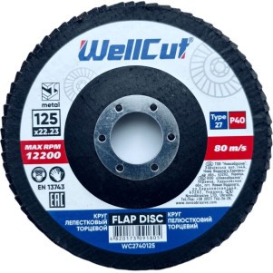 Круг пелюстковий торцевий WellCut 27 125x22,23 мм, P40