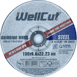 Круг шліфувальний WellCut 27 180х6,0х22,23 мм, по металу
