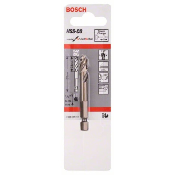 Картинка - Сверло по металлу Bosch HSS-Co 1/4" 6х65 мм (2608584750)