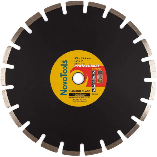 Фото - Диск алмазний NovoTools Profi 350 x 25,4 мм, Асфальт