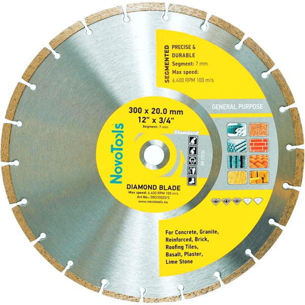 Фото - Диск алмазний NovoTools Standard 300 x 20 мм, Сегмент