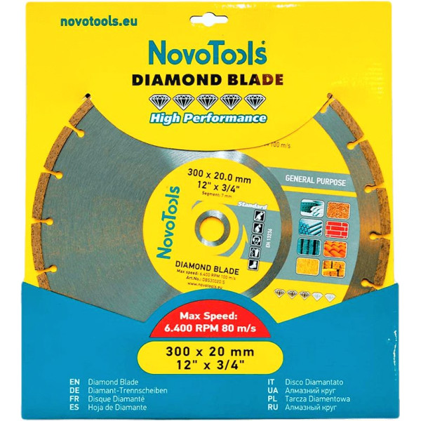 Фото - Диск алмазний NovoTools Standard 300 x 20 мм, Сегмент