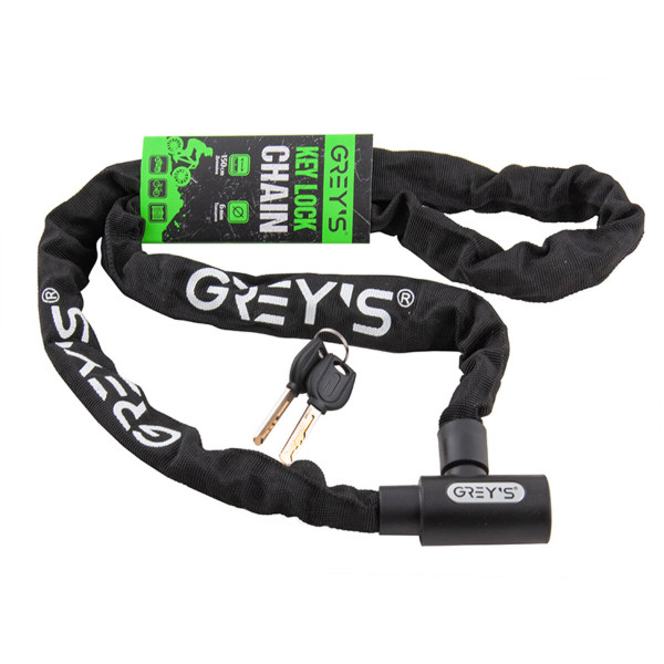 Картинка - Велозамок Grey's цепной ключ 6*1500мм