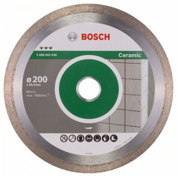Картинка - Круг алмазный отрезной Bosch Best For Ceramic 200х25.4 керамика (2608602636)