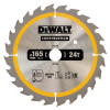 Картинка - Диск пильный DeWALT, CONSTRUCTION 165х20 мм, 24z (ATB), +20 град