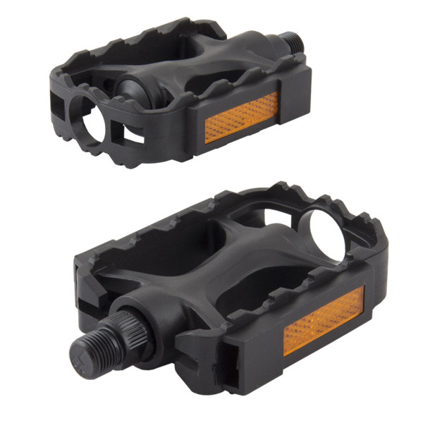 Фото - Велосипедні педалі Grey's із рефлектором із поліпропілену, чорні, 1 пара GR14180