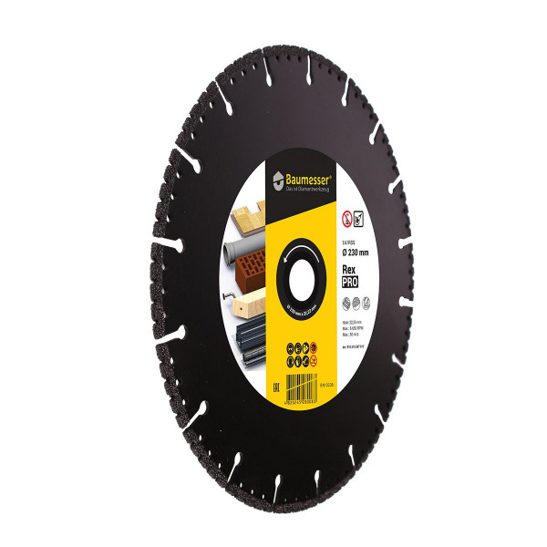 Картинка - Круг алмазный отрезной 1A1RSS V 230x2,6/1,8x6x22,23 Pro Rex