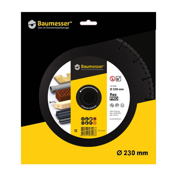 Картинка - Круг алмазный отрезной 1A1RSS V 230x2,6/1,8x6x22,23 Pro Rex