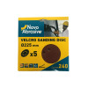 Картинка 1 - Шлифовальный круг на липучке NovoAbrasive 225 мм, P240, 8 отверстий, набор 5 шт.