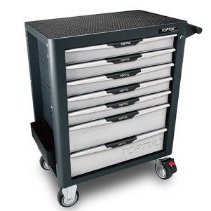 Тележка для автосервиса инструментальная TOPTUL (Pro-Plus) 7 секций Серая TCAL0703