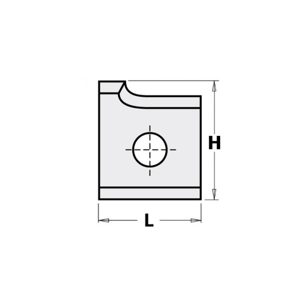 Фото - Ніж HM 19,6x15,2x2,0mm HC05 d = 4,0 R = 2,0 RH (119202)