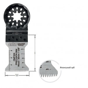 Пильное полотно осциляционное W = 35 I = 50 TS = 1,75 TPI = 14 5 шт. STARLOCK (OMF205-X5)