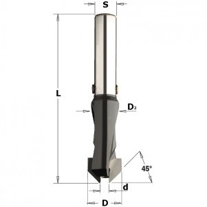 Углубитель с цилиндрическим хвостовиком d = 5 D = 16 D2 = 14 s = 10 a = 45 (521.516.11)