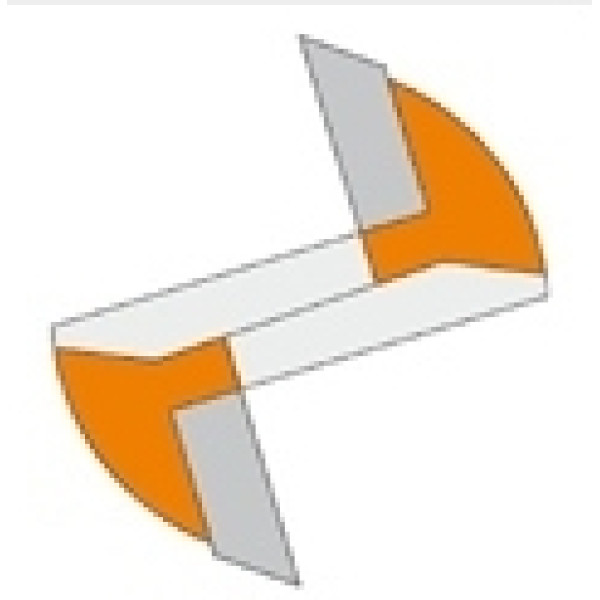Картинка - Фреза прямая (длинная серия) HM D = 12 I = 38,1 L = 95 S = 12,7 (812.621.11)