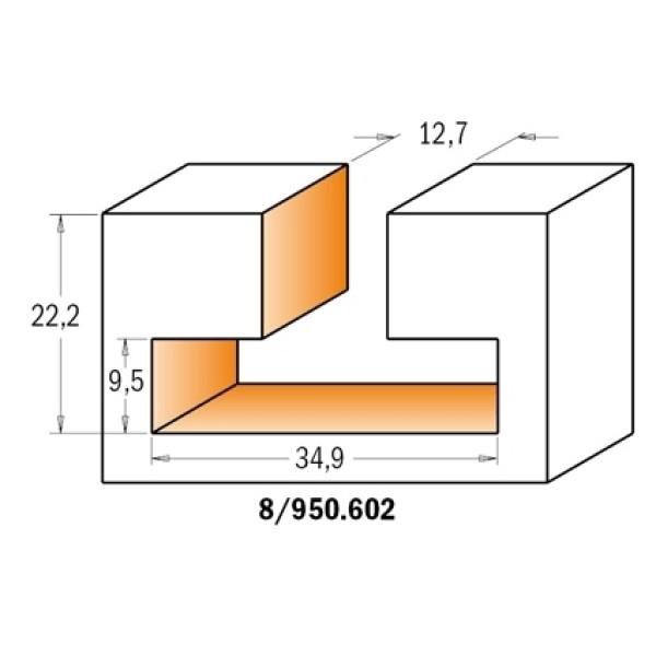 Картинка - Фреза для отверстий типа T HM D = 34,9 d = 12,7 I = 22,2 S = 12,7 (850.602.11)