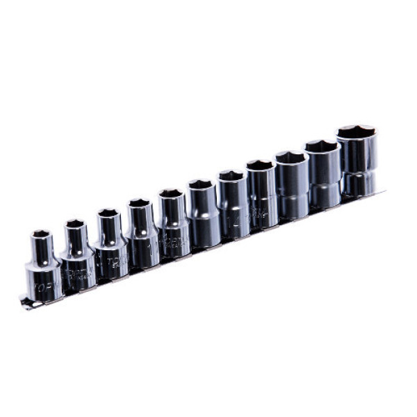 Фото - Набір головок торцевих на планці TOPTUL 1/2" 8-22 мм 11 шт GAAQ1601U