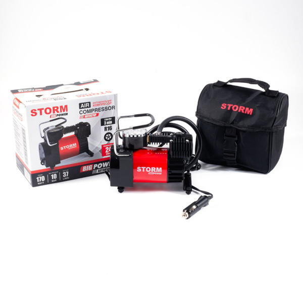 Картинка - Компрессор автомобильный Storm Big Power Autostop 10 Атм 37 л/мин 170 Вт