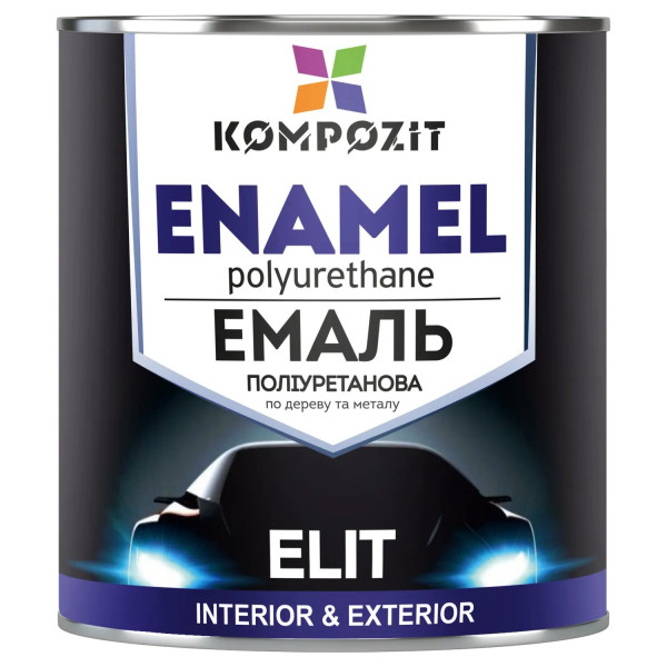 Фото - Емаль поліуретанова Kompozit ELIT шовковисто-матова біла 9 л