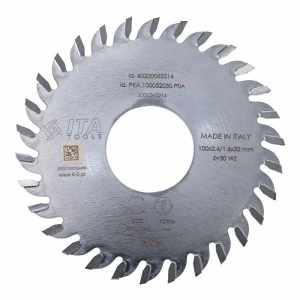 Картинка - Пила ITA TOOLS D=100 F=32 Z=30 K=2,6 ЗУБ: NS Поз. PKA.100032030.P0A