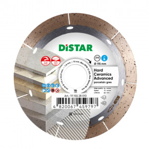 Диск алмазный отрезной Distar 1A1R 115x1,6/1,2x10x22,23 Hard ceramics Advanced