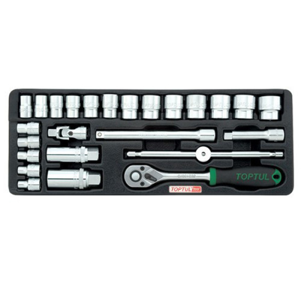 Картинка - Набор головок с трещоткой TOPTUL 3/8" 25 шт GCAT2501