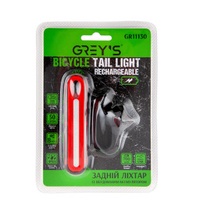 Фонарик на велосипед задний Grey's 50xLEDs 100lm 700mAh microUSB