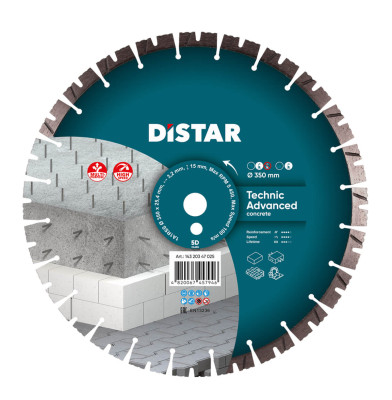 Диск алмазный отрезной Distar 1A1RSS/C3 350x3,5/2,5x15x25,4-(11,5)-24-HIT Technic Advanced