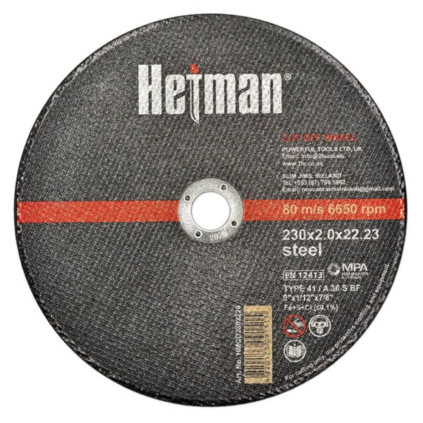 Фото - Круг відрізний Hetman 41 230 х 2,0 х 22,23 мм, по металу