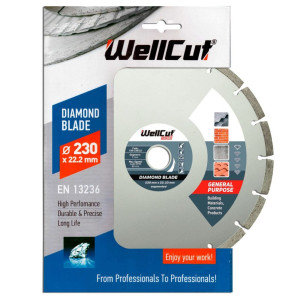 Диск алмазний WellCut 230 x 22,23 мм, Сегмент