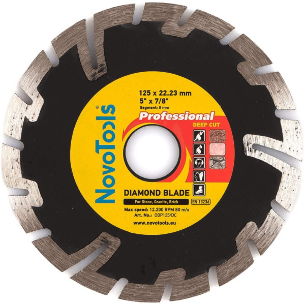 Картинка - Диск алмазный NovoTools Profi 125 x 22,23 мм, Глубокий рез