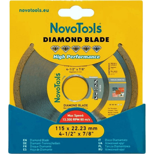 Фото - Диск алмазний NovoTools Standard 115 x 22,23 мм, Плитка