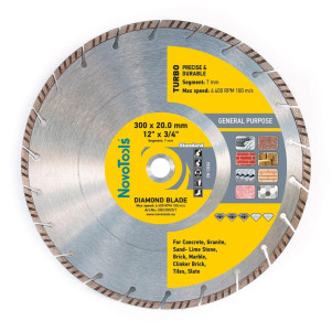 Диск алмазний NovoTools Standard 300 x 20 мм, Турбо