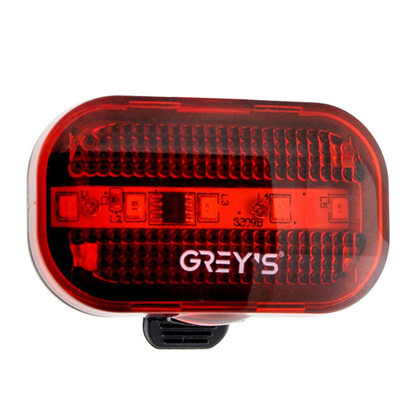 Картинка - Фонарик на велосипед задний Grey's 5хLEDs влагозащищенный корпус