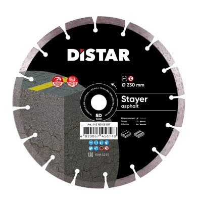 Диск алмазный отрезной Distar 1A1RSS/C3 230x2,6/1,8x10x22,23-16-HIT STAYER