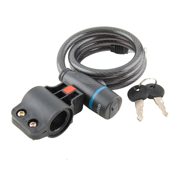 Картинка - Велозамок Grey's спиральный с креплением 10*1000мм