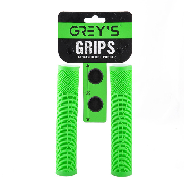 Картинка - Грипсы руля Grey's силиконовые 165мм зеленые 2шт