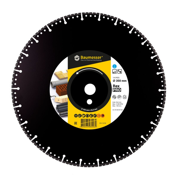 Картинка - Круг алмазный отрезной 1A1RSS V 350x3,5/2,5x6x25,4 Pro Rex