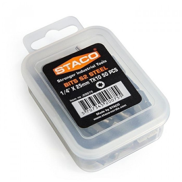 Картинка - Биты 1/4 "x 25 mm, TX10, 50 шт. (20075.STACO)