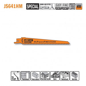 Пила сабельная L = 150 I = 130 H = 19 K = 1,25 TS = 4,3 (JS641HM-2)