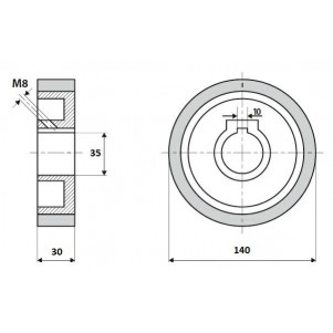 Ролик D = 140 F = 35 I = 30 WEINIG WEG